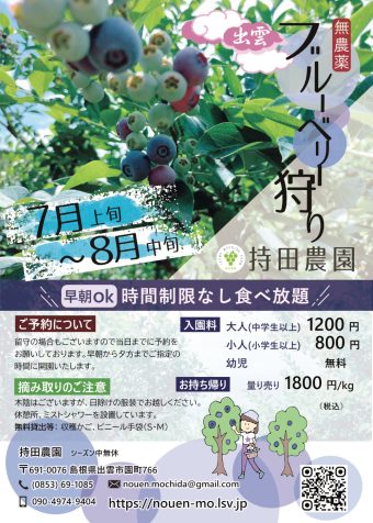 2025年ブルーベリー狩りチラシ